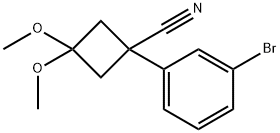 1-(3-BROMOPHENYL)-3,3-DIMETHOXYCYCLOBUTANE-1-CARBONITRILE|1-(3-溴苯基)-3,3-二甲氧基环丁烷-1-腈
