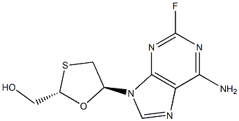 1,3-Oxathiolane-2-methanol,5-(6-amino-2-fluoro-9H-purin-9-yl)-, (2S-trans)- (9CI) Structure