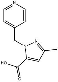 3-Methyl-1-(pyridin-4-ylmethyl)-1H-pyrazole-5-carboxylic acid Structure