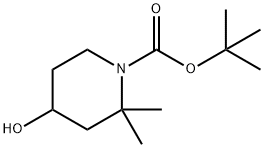 1-Piperidinecarboxylic acid, 4-hydroxy-2,2-dimethyl-, 1,1-dimethylethyl ester Struktur