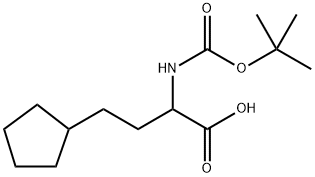 2-((tert-butoxycarbonyl)amino)-4-cyclopentylbutanoic acid Structure