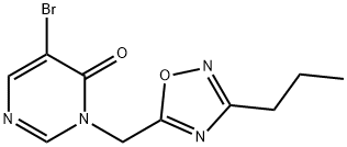 5-bromo-3-((3-propyl-1,2,4-oxadiazol-5-yl)methyl)pyrimidin-4(3H)-one Structure