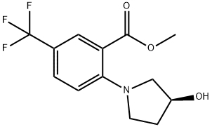 (S)-2-(3-羟基吡咯烷-1-基)-5-(三氟甲基)苯甲酸甲酯 结构式