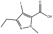 3-乙基-4-碘-1-甲基-1H-吡唑-5-羧酸, 1523030-60-5, 结构式