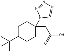 (4-tert-Butyl-1-tetrazol-1-yl-cyclohexyl)-acetic acid Struktur