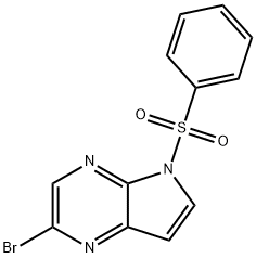 2-Bromo-5-(phenylsulfonyl)-5H-pyrrolo[2,3-b]pyrazine Struktur