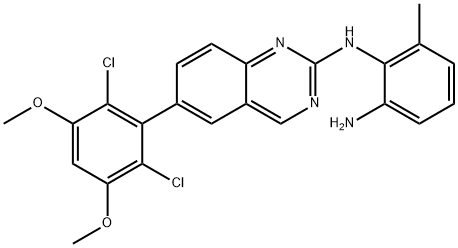 N1-(6-(2,6-dichloro-3,5-dimethoxyphenyl)quinazolin-2-yl)-6-methylbenzene-1,2-diamine Structure