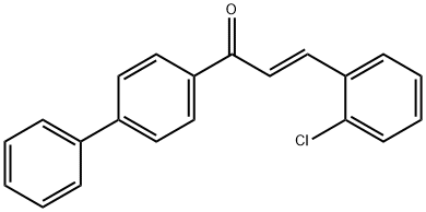 (2E)-1-{[1,1-biphenyl]-4-yl}-3-(2-chlorophenyl)prop-2-en-1-one Struktur