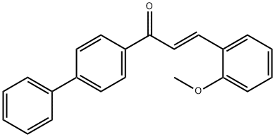 (2E)-1-{[1,1-biphenyl]-4-yl}-3-(2-methoxyphenyl)prop-2-en-1-one Struktur