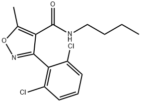 N-butyl-3-(2,6-dichlorophenyl)-5-methyl-1,2-oxazole-4-carboxamide 化学構造式