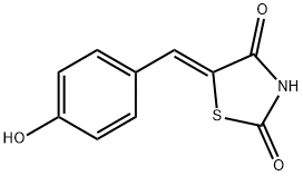 5-[(4-ヒドロキシフェニル)メチリデン]-1,3-チアゾリジン-2,4-ジオン 化学構造式
