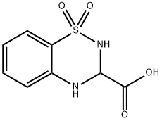 1,1-dioxo-3,4-dihydro-2H-1,2,4-benzothiadiazine-3-carboxylic acid Struktur