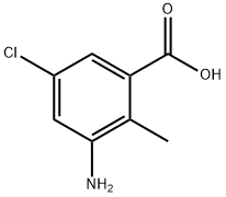 3-氨基-5-氯-2-甲基苯甲酸 结构式