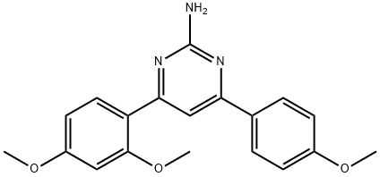 4-(2,4-dimethoxyphenyl)-6-(4-methoxyphenyl)pyrimidin-2-amine 化学構造式