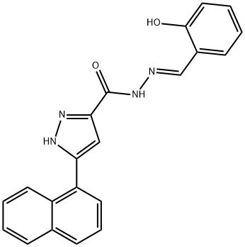 (E)-N-(2-hydroxybenzylidene)-3-(naphthalen-1-yl)-1H-pyrazole-5-carbohydrazide 结构式