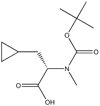 (S)-2-((叔丁氧基羰基)(甲基)氨基)-3-环丙基丙酸,156047-46-0,结构式