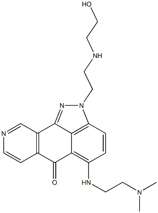 Indazolo[4,3-gh]isoquinolin-6(2H)-one,5-[[2-(dimethylamino)ethyl]amino]-2-[2-[(2-hydroxyethyl)amino]ethyl]- Struktur