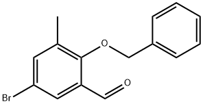 2-苄氧基-3-甲基-5-溴苯甲醛, 1566412-28-9, 结构式