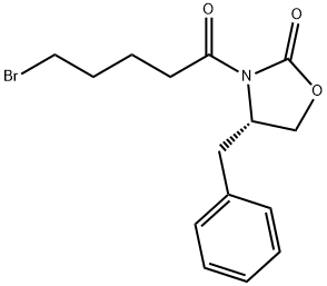 (S)-4-Benzyl-3-(5-bromopentanoyl)oxazolidin-2-one 化学構造式