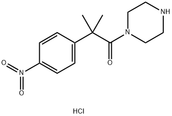 1-Propanone, 2-methyl-2-(4-nitrophenyl)-1-(1-piperazinyl)-, hydrochloride Structure