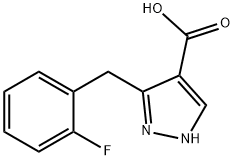 5-[(2-fluorophenyl)methyl]-1H-pyrazole-4-carboxylic acid, 1580483-07-3, 结构式