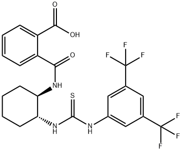 2-(((1R,2R)-2-(3-(3,5-双(三氟甲基)苯基)硫脲基)环己基)氨基甲酰基)苯甲酸 结构式