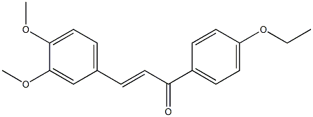 (E)-3-(3,4-dimethoxyphenyl)-1-(4-ethoxyphenyl)prop-2-en-1-one 结构式