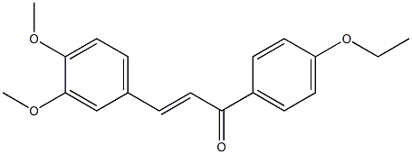 (E)-3-(3,4-dimethoxyphenyl)-1-(4-ethoxyphenyl)prop-2-en-1-one,158575-04-3,结构式