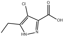4-氯-5-乙基-1H-吡唑-3-羧酸 结构式