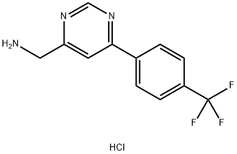 (6-(4-(TRIFLUOROMETHYL)PHENYL)PYRIMIDIN-4-YL)METHANAMINE HCL Structure