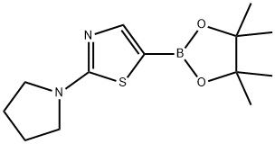 2-(吡咯烷-1-基)-5-(4,4,5,5-四甲基-1,3,2-二氧硼杂环戊烷-2-基)噻唑,1595285-01-0,结构式