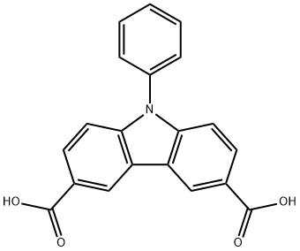 9-苯基咔唑-3,6-二羧酸,1595292-24-2,结构式