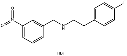 2-(4-氟苯基)-N-(3-硝基苄基)乙-1-胺氢溴酸盐, 1609399-73-6, 结构式