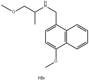 (2-methoxy-1-methylethyl)[(4-methoxy-1-naphthyl)methyl]amine hydrobromide Struktur