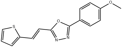 2-(4-メトキシフェニル)-5-[2-(2-チエニル)ビニル]-1,3,4-オキサジアゾール 化学構造式