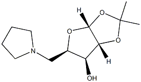 (3aR,5R,6S,6aR)-2,2-dimethyl-5-[(pyrrolidin-1-yl)methyl]-tetrahydro-2H-furo[2,3-d][1,3]dioxol-6-ol, 161468-28-6, 结构式