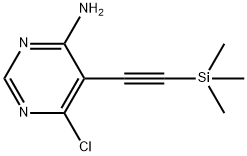 6-氯-5-((三甲基甲硅烷基)乙炔基)嘧啶-4-胺,1615680-91-5,结构式