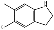 5-氯-6-甲基二氢吲哚, 162100-57-4, 结构式