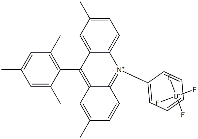 9-mesityl-2,7-dimethyl-10-phenylacridin-10-ium tetrafluoroborate Structure