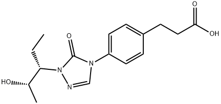 3-(4-(1-((2S,3S)-2-hydroxypentan-3-yl)-5-oxo-1,5-dihydro-4H-1,2,4-triazol-4-yl)phenyl)propanoic acid Structure