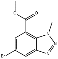 6-Bromo-3-methyl-3H-benzotriazole-4-carboxylic acid methyl ester 化学構造式