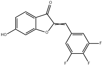 (2Z)-6-Hydroxy-2-(3,4,5-trifluorobenzylidene)-1-benzofuran-3(2H)-one 结构式