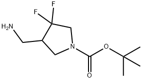 tert-butyl 4-(aminomethyl)-3,3-difluoropyrrolidine-1-carboxylate Struktur