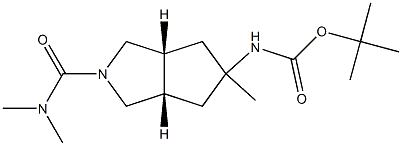 tert-butyl ((3aR,5s,6aS)-2-(dimethylcarbamoyl)-5-methyloctahydrocyclopenta[c]pyrrol-5-yl)carbamate Structure