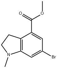 METHYL 6-BROMO-1-METHYLINDOLINE-4-CARBOXYLATE Struktur