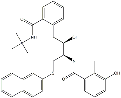 Benzamide,N-[(1R,2R)-3-[2-[[(1,1-dimethylethyl)amino]carbonyl]phenyl]-2-hydroxy-1-[(2-naphthalenylthio)methyl]propyl]-3-hydroxy-2-methyl-|化合物 T29695