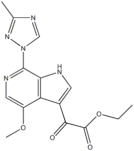 ethyl 2-(4-methoxy-7-(3-methyl-1H-1,2,4-triazol-1-yl)-1H-pyrrolo[2,3-c]pyridin-3-yl)-2-oxoacetate Structure