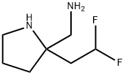 [2-(2,2-DIFLUOROETHYL)PYRROLIDIN-2-YL]METHANAMINE, 1638763-27-5, 结构式