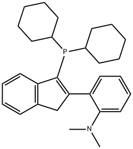 2-[3-(dicyclohexylphosphino)-1H-inden-2-yl]-N,N-dimethylBenzenamine,1651150-92-3,结构式