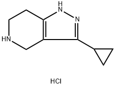 3-cyclopropyl-4,5,6,7-tetrahydro-1H-pyrazolo[4,3-c]pyridine hydrochloride 结构式
